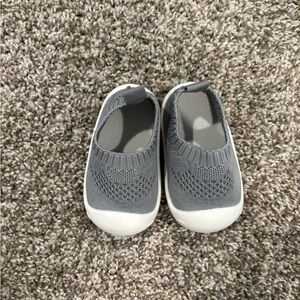 Gray Knit Kids Shoes